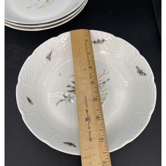 Lot 4 Ceralene Raynaud Limoges "Les Oiseaux" 7.5” Soup Bowls READ - Picture 8 of 10